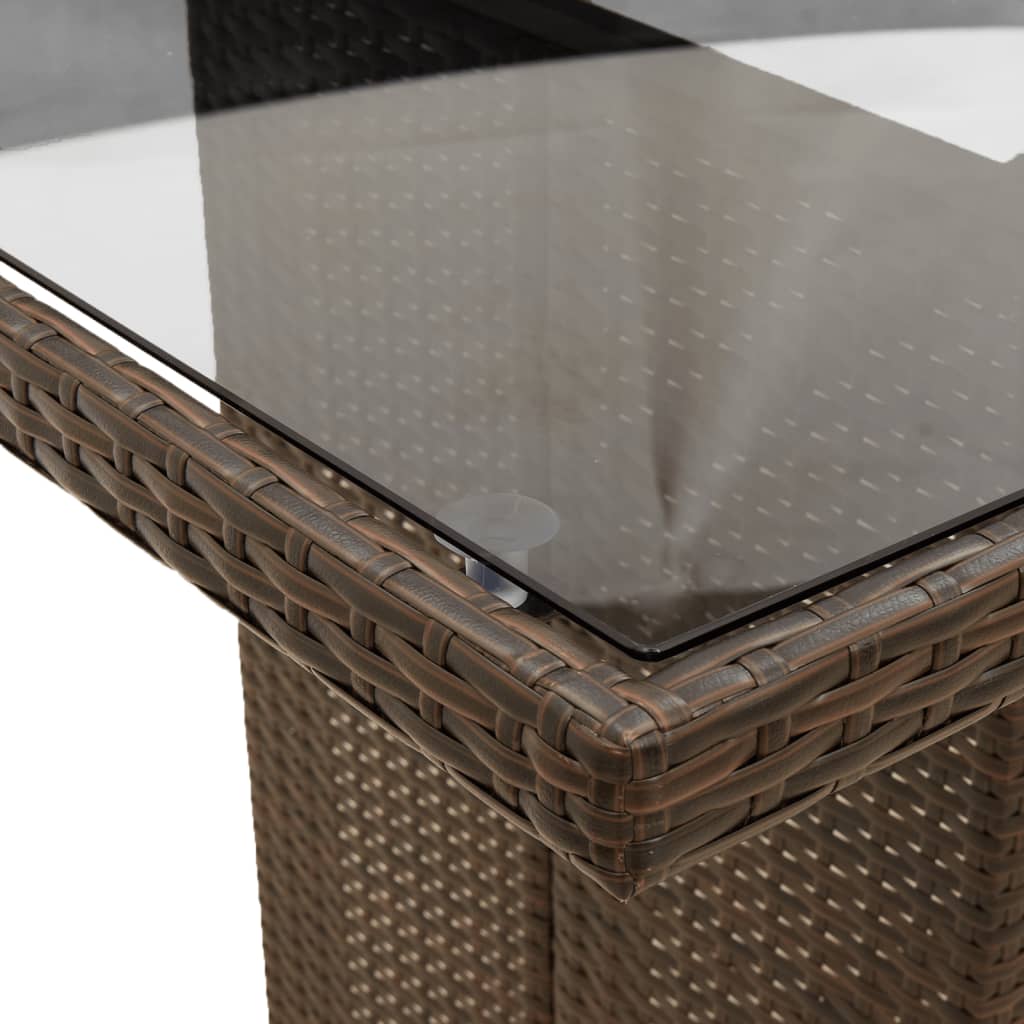 Set Mobilier De Grădină Cu Perne, 9 Piese, Maro, Poliratan