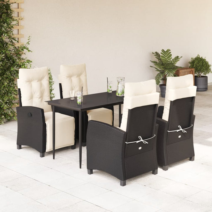 Set Mobilier De Grădină Cu Perne, 7 Piese, Negru, Poliratan