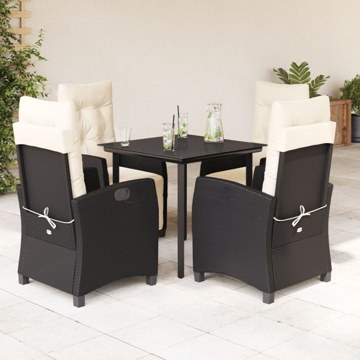 Set Mobilier De Grădină Cu Perne, 7 Piese, Negru, Poliratan
