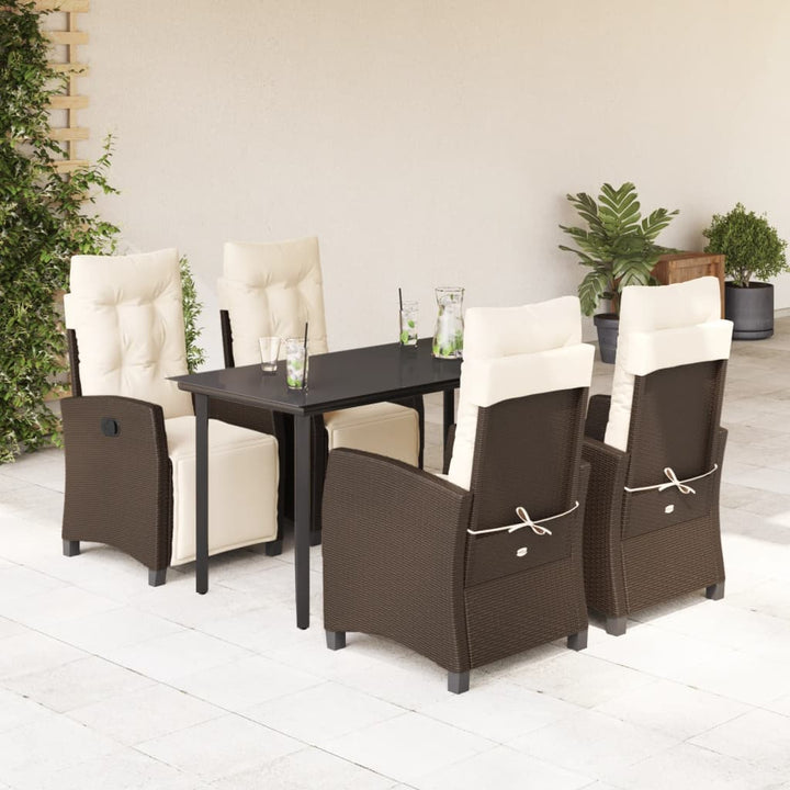 Set Mobilier De Grădină Cu Perne, 3 Piese, Maro, Poliratan