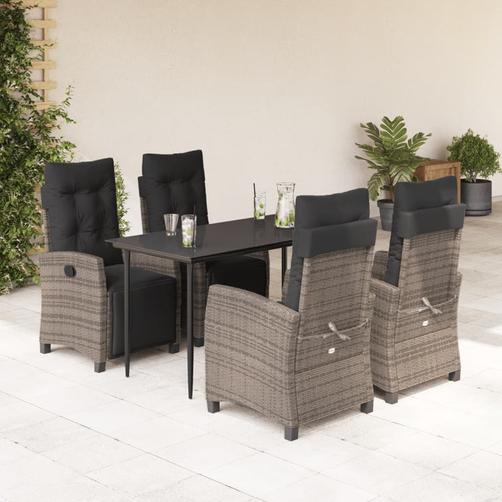 Set Mobilier De Grădină Cu Perne, 3 Piese, Gri, Poliratan
