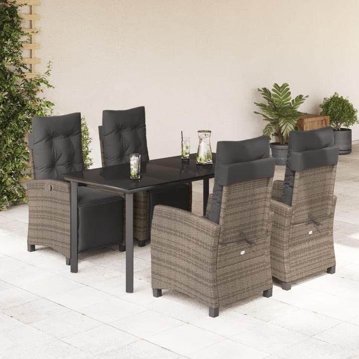 Set Mobilier De Grădină Cu Perne, 3 Piese, Gri, Poliratan