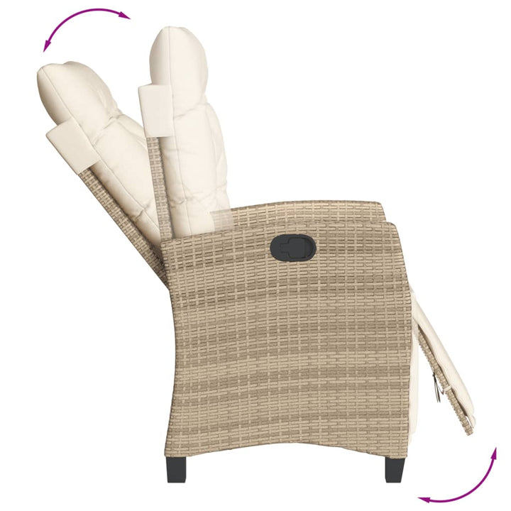 Set Mobilier De Grădină Cu Perne, 3 Piese, Bej, Poliratan