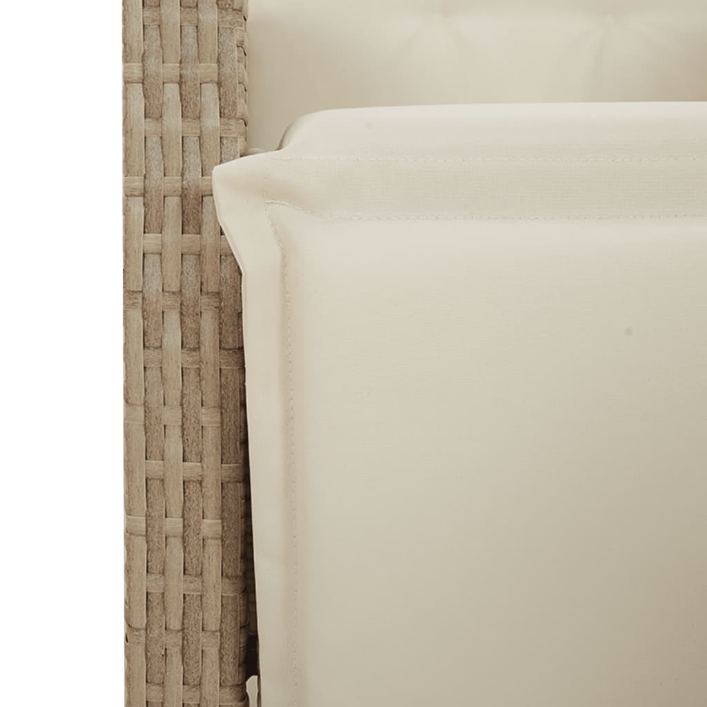 Set Mobilier De Grădină Cu Perne, 3 Piese, Bej, Poliratan
