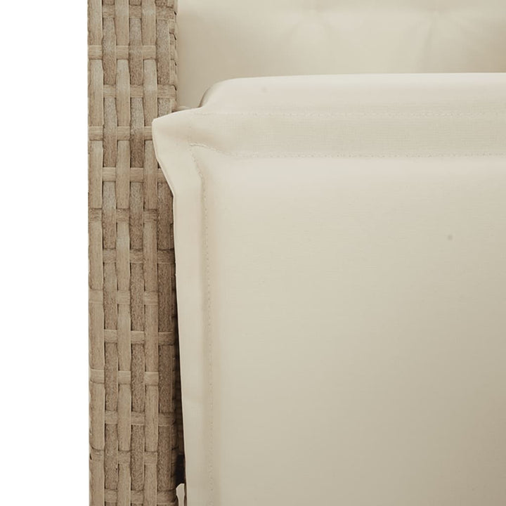 Set Mobilier De Grădină Cu Perne, 3 Piese, Bej, Poliratan