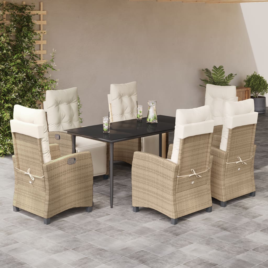 Set Mobilier De Grădină Cu Perne, 3 Piese, Bej, Poliratan