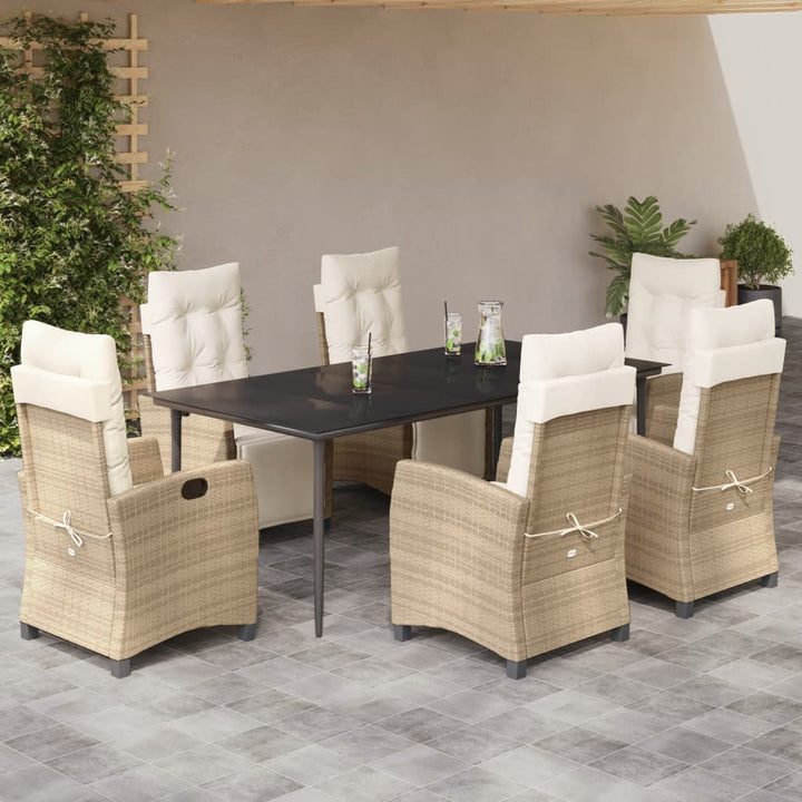 Set Mobilier De Grădină Cu Perne, 3 Piese, Bej, Poliratan