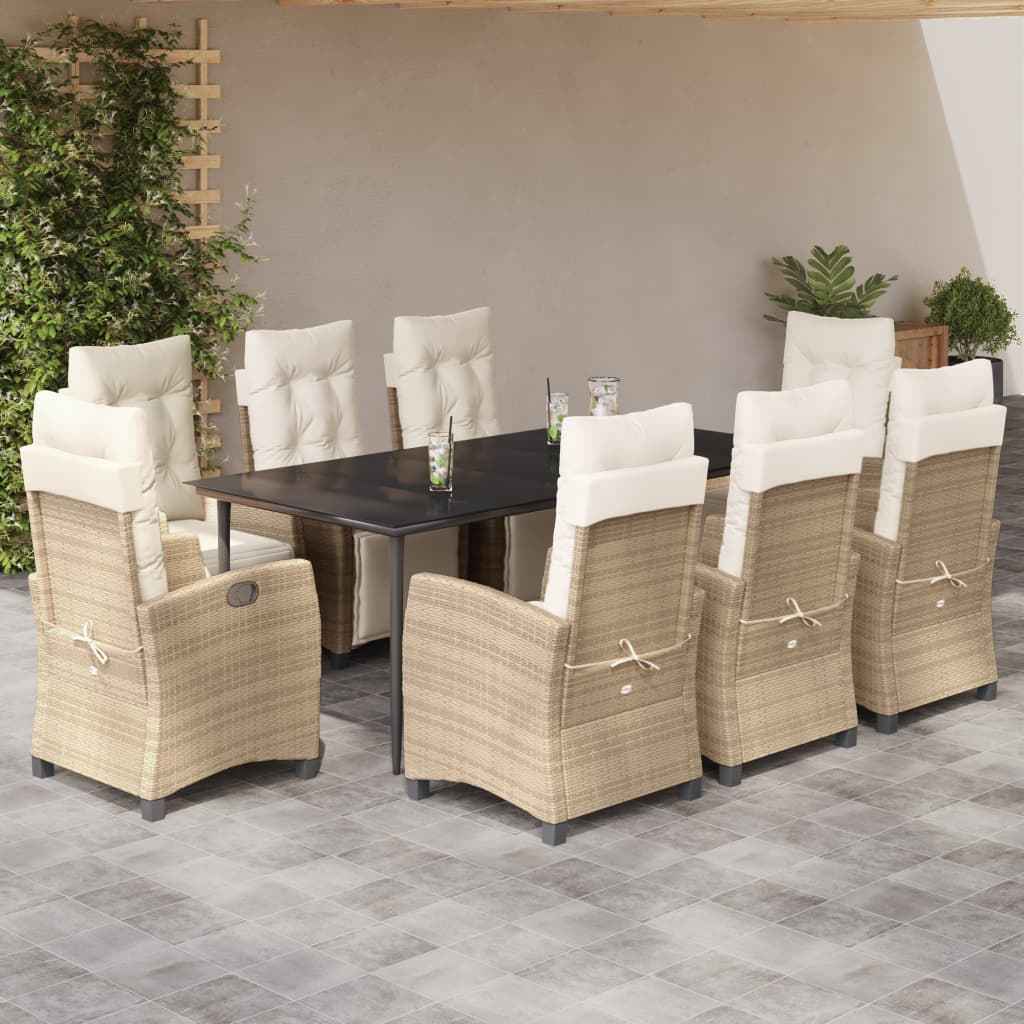 Set Mobilier De Grădină Cu Perne, 3 Piese, Bej, Poliratan