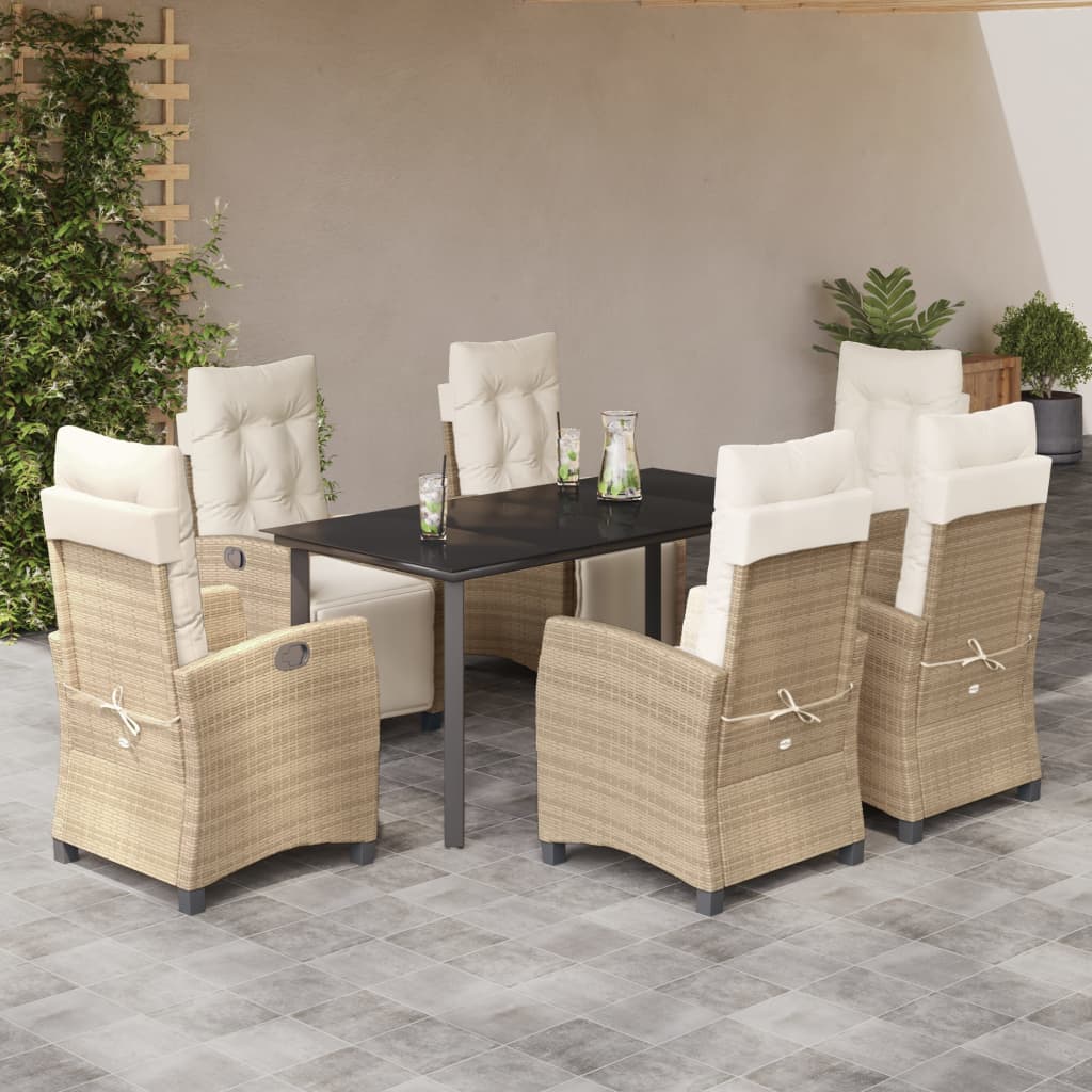 Set Mobilier De Grădină Cu Perne, 3 Piese, Bej, Poliratan