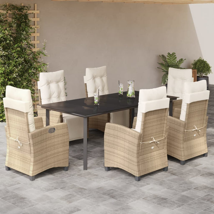 Set Mobilier De Grădină Cu Perne, 3 Piese, Bej, Poliratan