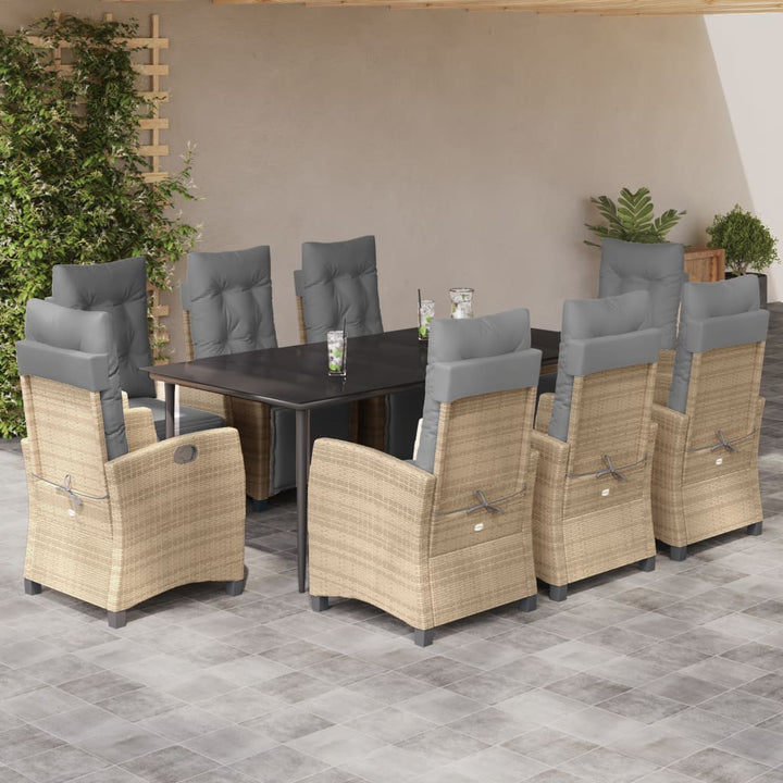 Set Mobilier Pentru Grădină, 7 Piese, Cu Perne, Bej, Poliratan