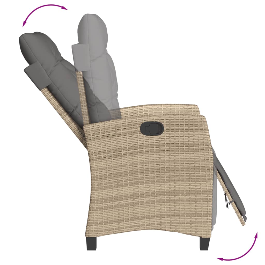 Set Mobilier Pentru Grădină, 7 Piese, Cu Perne, Bej, Poliratan
