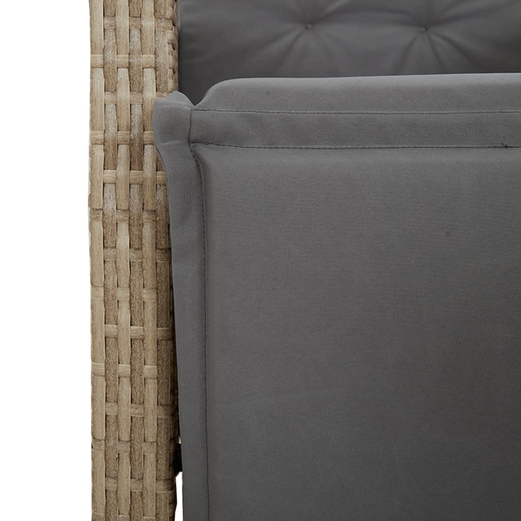 Set Mobilier Pentru Grădină, 7 Piese, Cu Perne, Bej, Poliratan