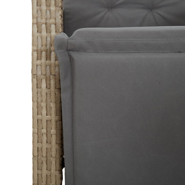 Set Mobilier Pentru Grădină, 7 Piese, Cu Perne, Bej, Poliratan