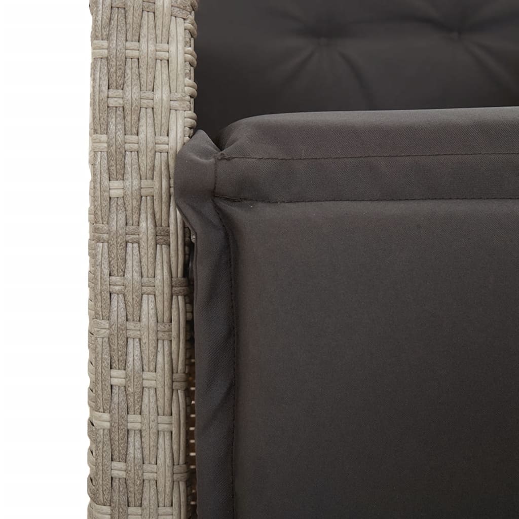 Set Mobilier Grădină Cu Perne, 9 Piese, Gri Deschis, Poliratan
