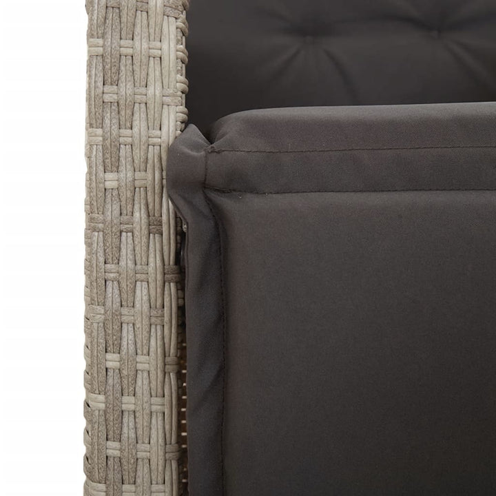 Set Mobilier Grădină Cu Perne, 9 Piese, Gri Deschis, Poliratan