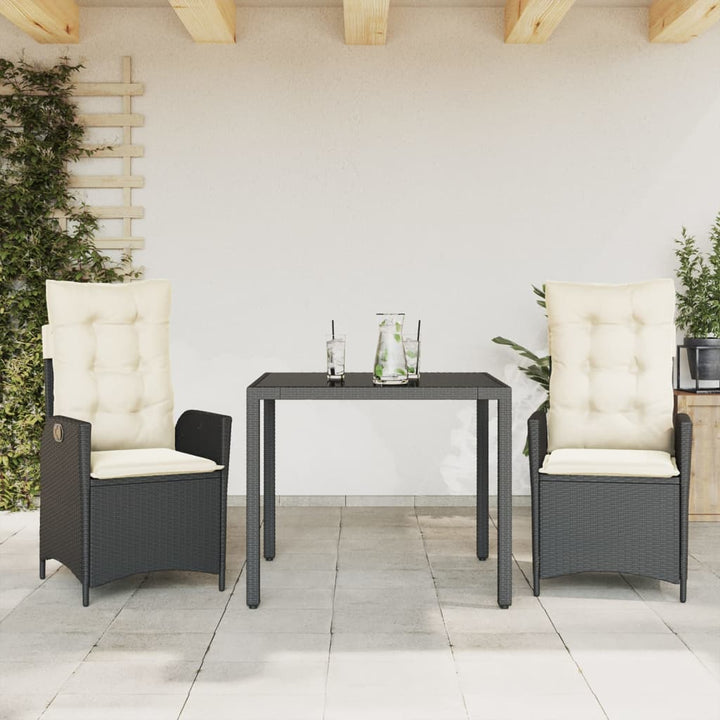 Set Mobilier De Grădină Cu Perne, 5 Piese, Negru, Poliratan Negru Și Crem
