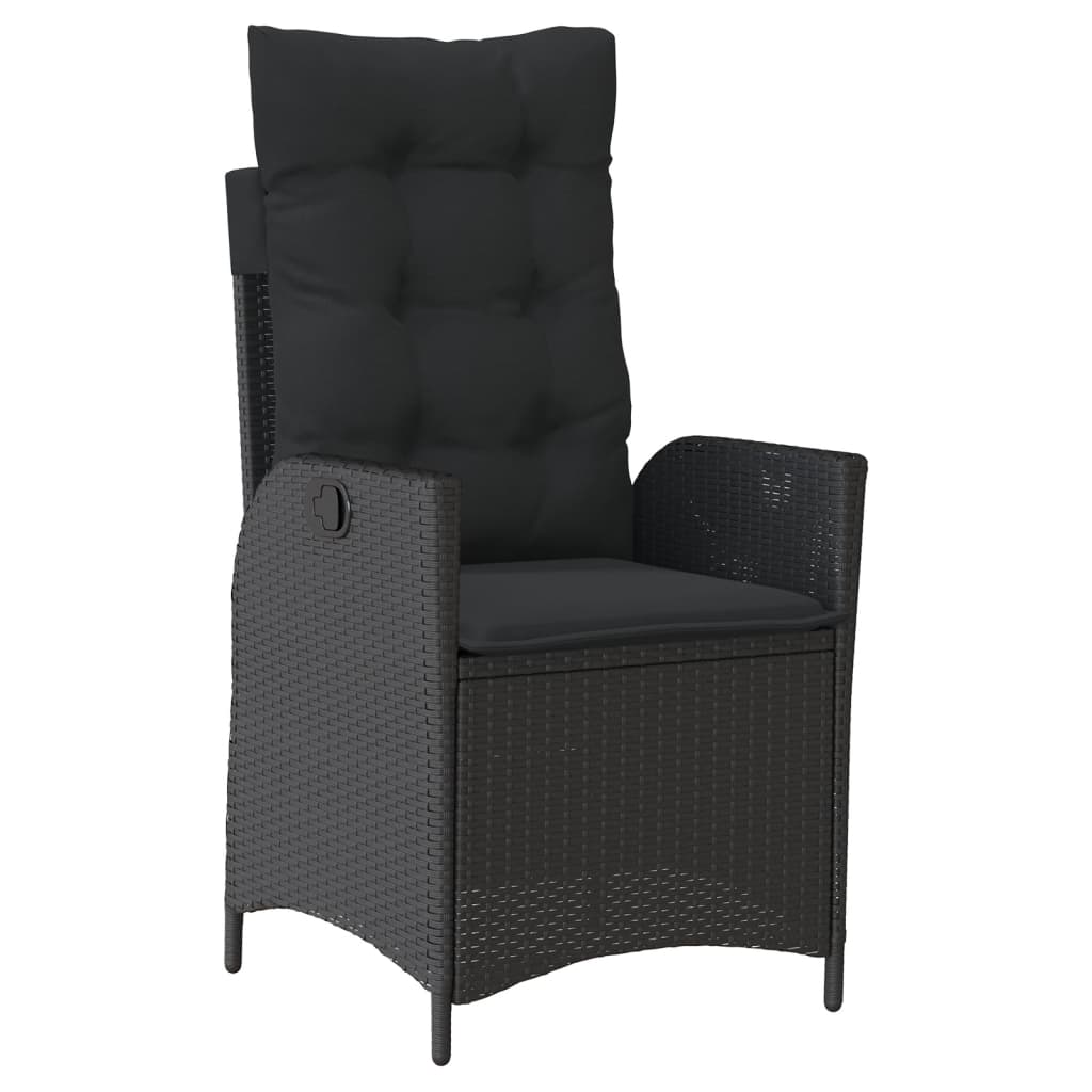 Set Mobilier De Grădină Cu Perne, 5 Piese, , Poliratan Negru