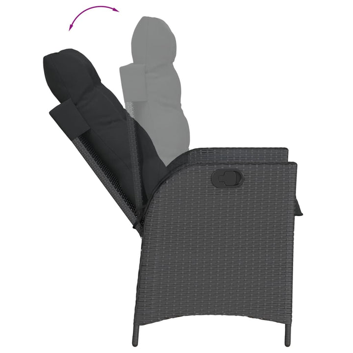 Set Mobilier De Grădină Cu Perne, 5 Piese, , Poliratan Negru