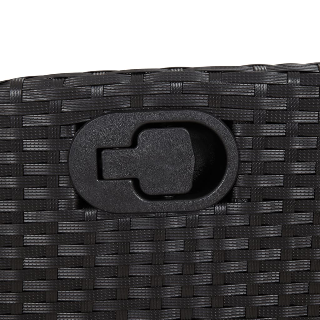 Set Mobilier De Grădină Cu Perne, 5 Piese, , Poliratan Negru