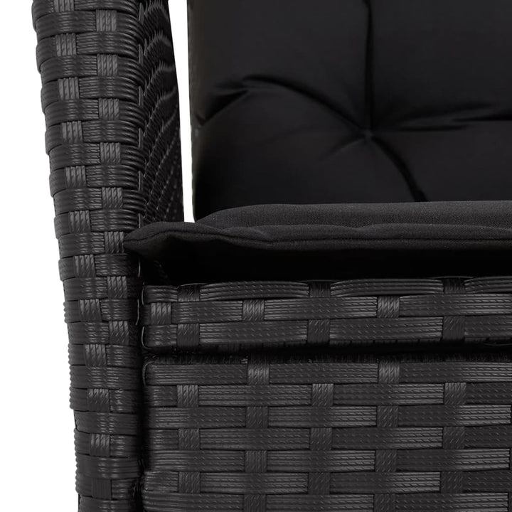 Set Mobilier De Grădină Cu Perne, 5 Piese, , Poliratan Negru