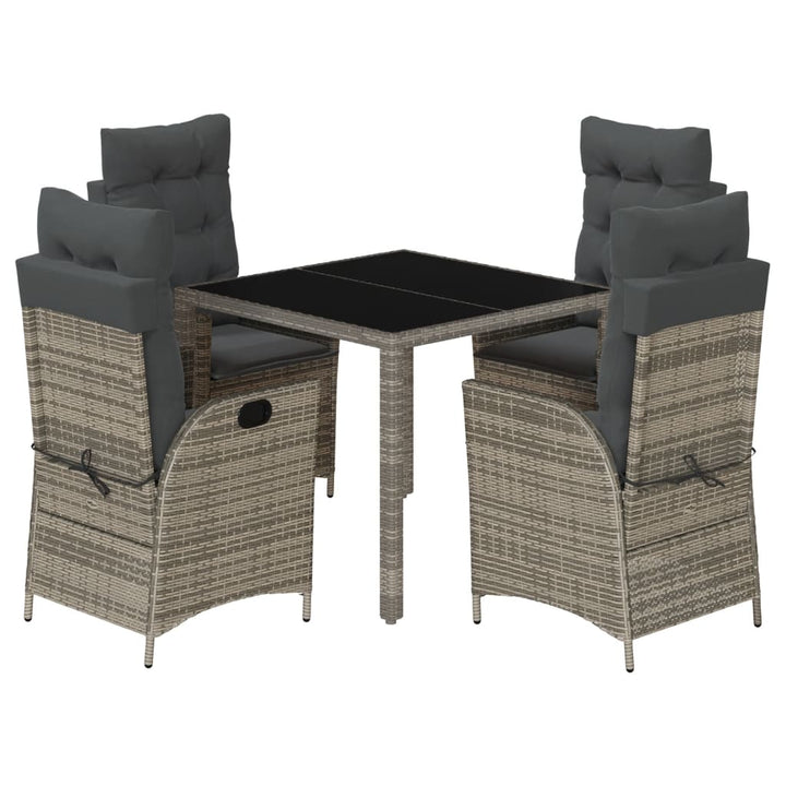 Set Mobilier De Grădină Cu Perne, 5 Piese, , Poliratan Gri