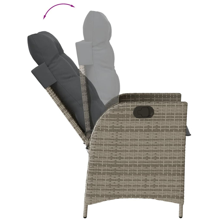 Set Mobilier De Grădină Cu Perne, 5 Piese, , Poliratan Gri