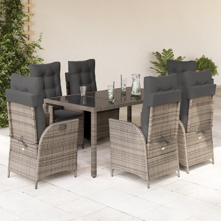 Set Mobilier De Grădină Cu Perne, 5 Piese, , Poliratan Gri