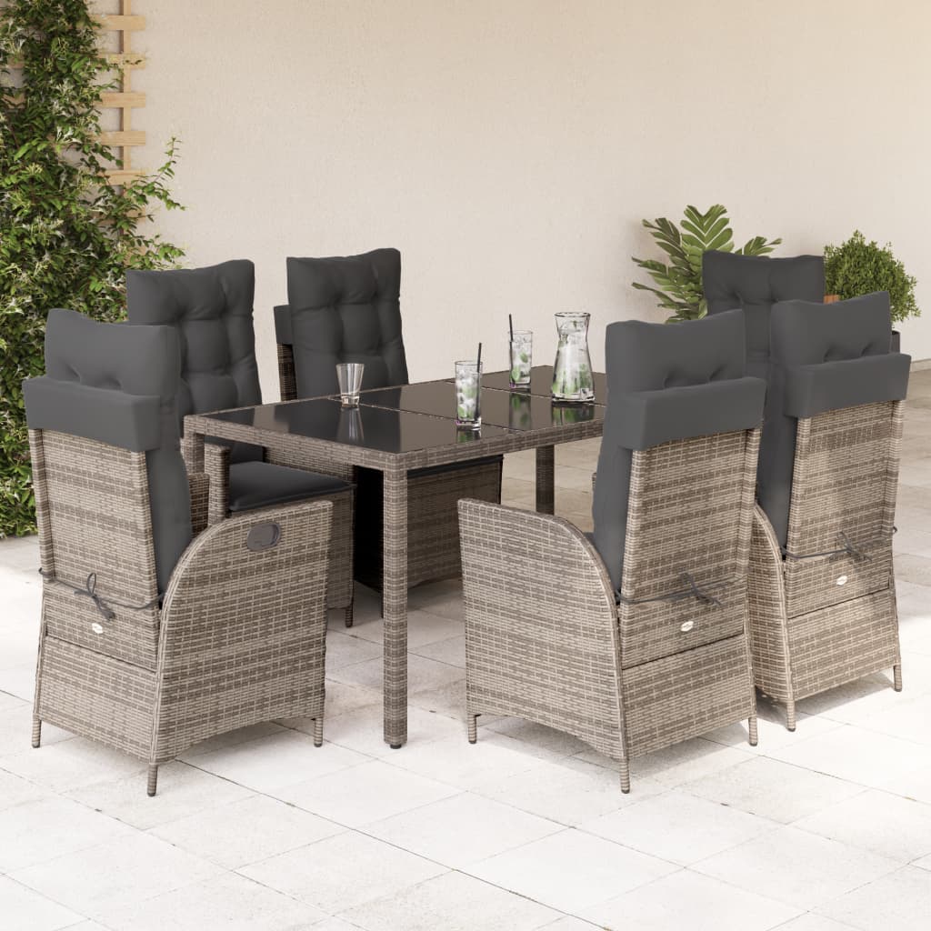 Set Mobilier De Grădină Cu Perne, 5 Piese, , Poliratan Gri