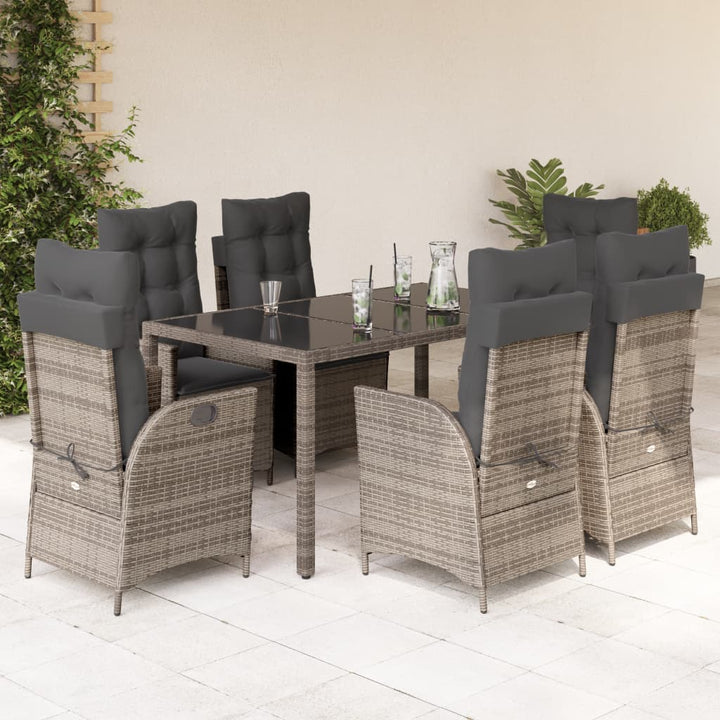 Set Mobilier De Grădină Cu Perne, 5 Piese, , Poliratan Gri