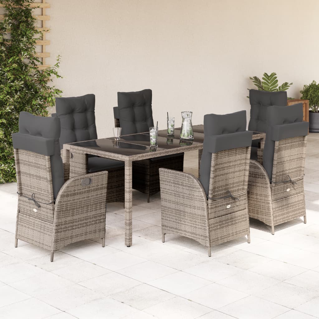 Set Mobilier De Grădină Cu Perne, 5 Piese, , Poliratan Gri