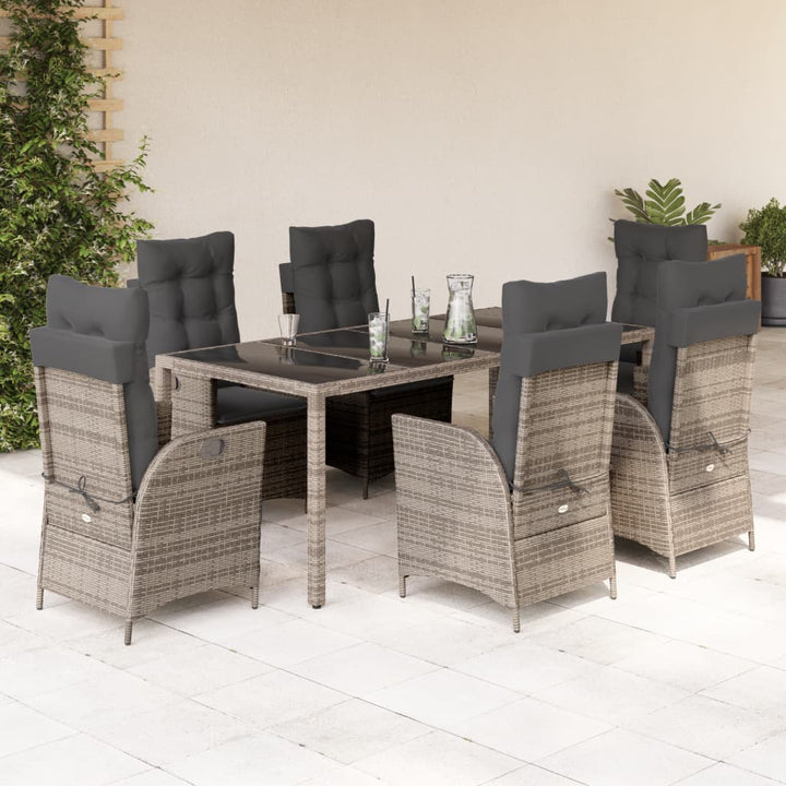 Set Mobilier De Grădină Cu Perne, 5 Piese, , Poliratan Gri