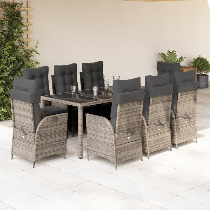 Set Mobilier De Grădină Cu Perne, 5 Piese, , Poliratan Gri
