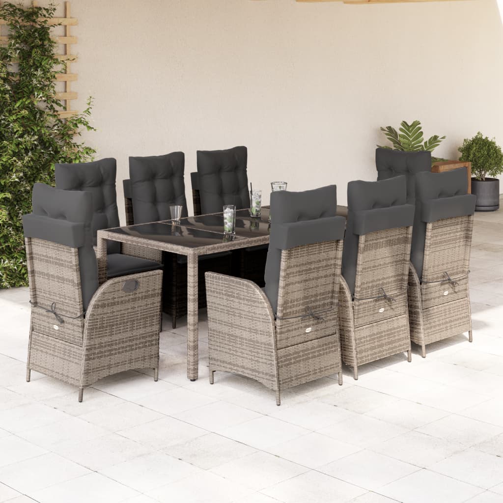 Set Mobilier De Grădină Cu Perne, 5 Piese, , Poliratan Gri