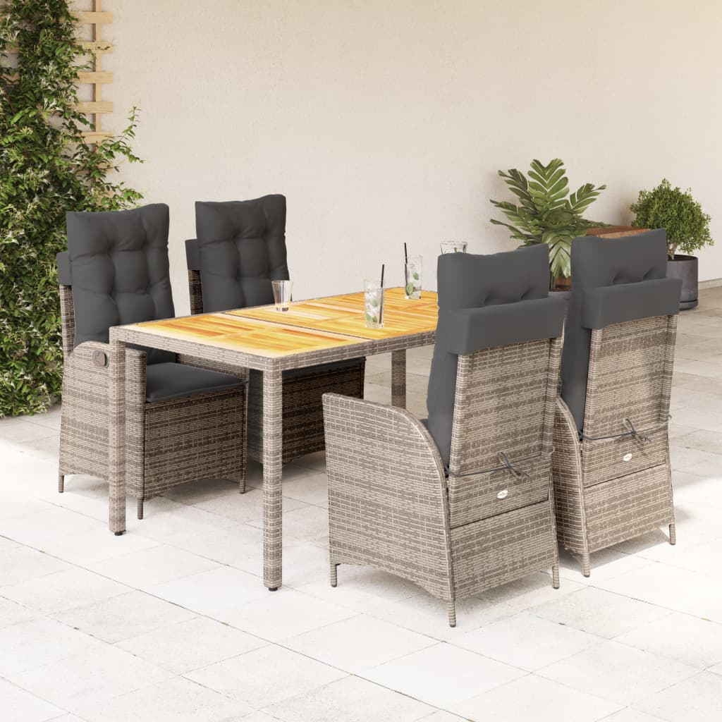Set Mobilier De Grădină Cu Perne, 5 Piese, , Poliratan