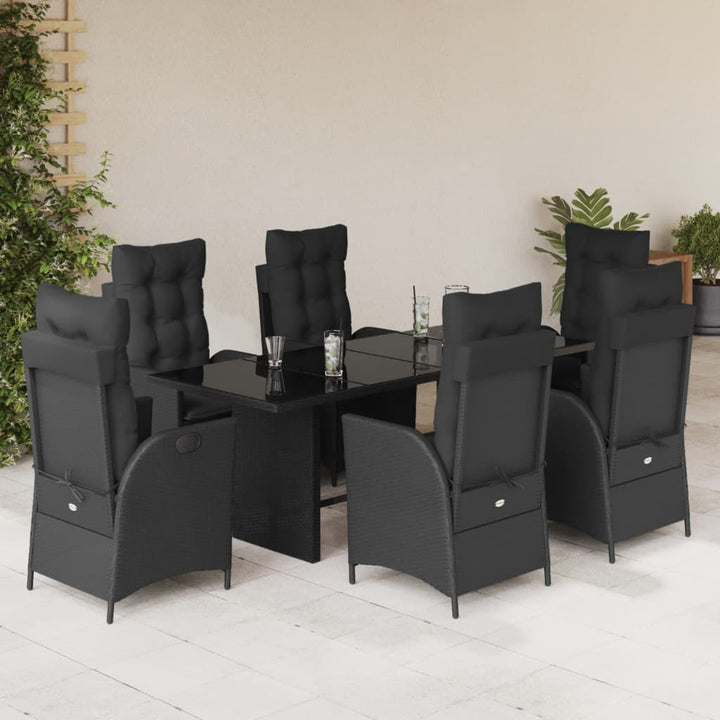 Set Mobilier De Grădină Cu Perne, 7 Piese Poliratan