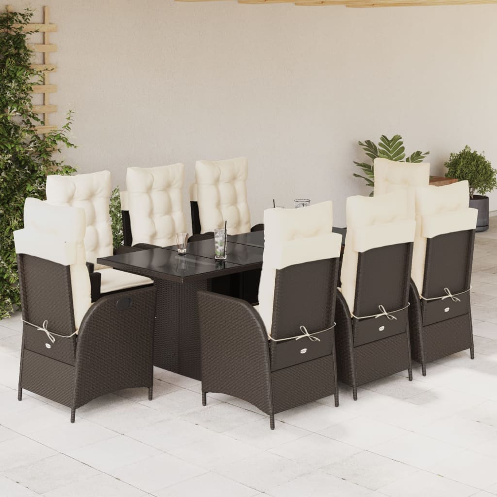 Set Mobilier De Grădină Cu Perne, 7 Piese Poliratan