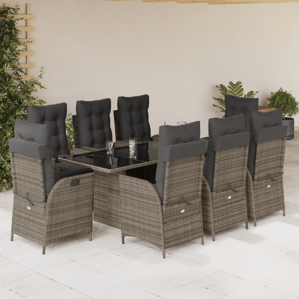 Set Mobilier De Grădină Cu Perne, 7 Piese Poliratan