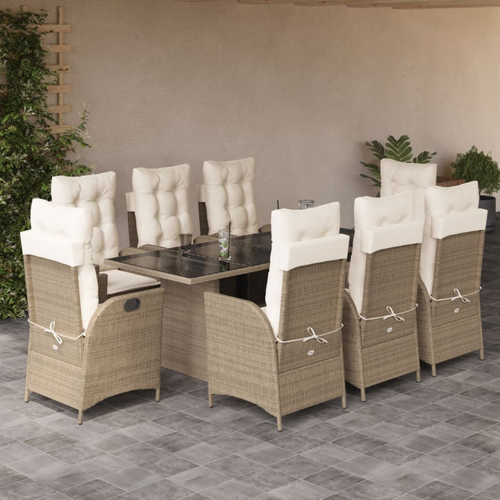 Set Mobilier De Grădină Cu Perne, 7 Piese Poliratan