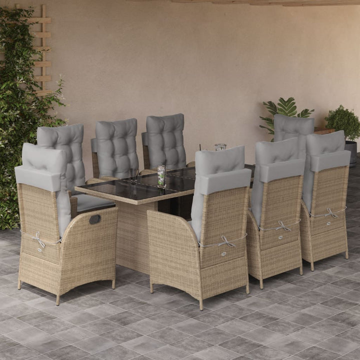 Set Mobilier De Grădină Cu Perne, 7 Piese Poliratan
