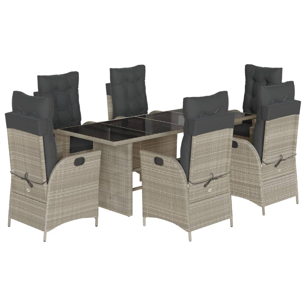 Set Mobilier De Grădină Cu Perne, 7 Piese Poliratan