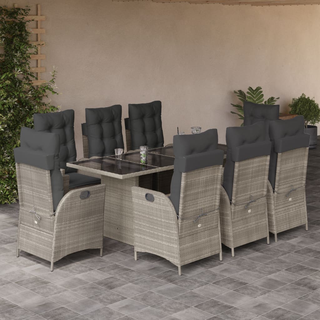 Set Mobilier De Grădină Cu Perne, 7 Piese Poliratan