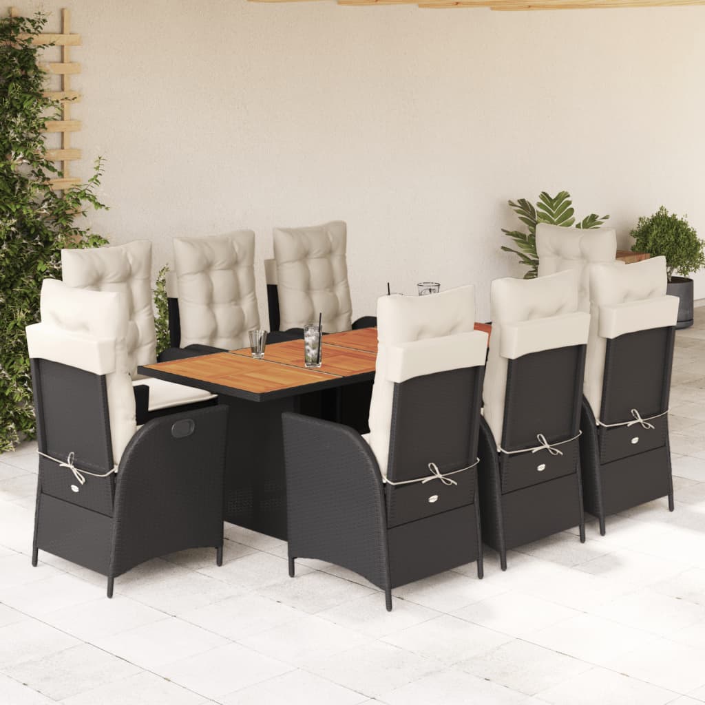 Set De Masă Pentru Grădină, 7 Piese, Cu Perne, Bej, Poliratan