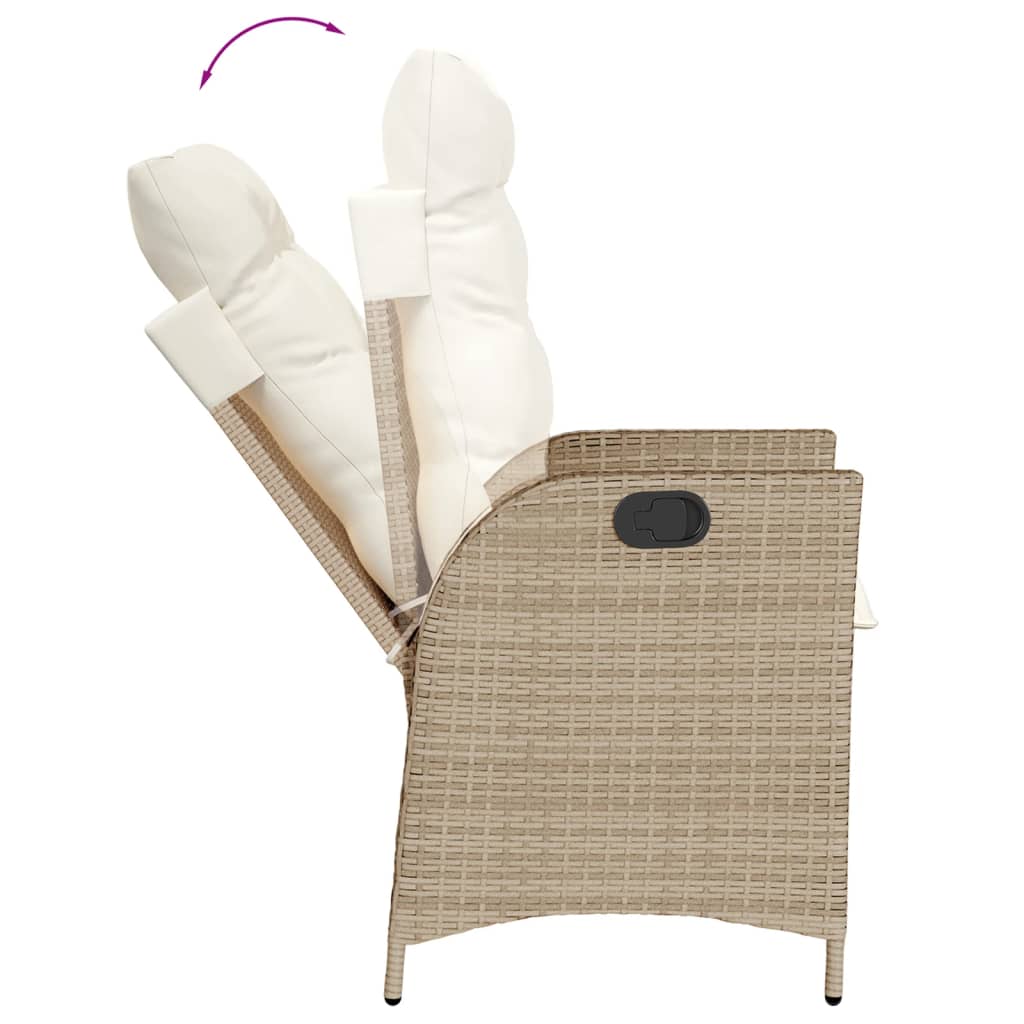 Set De Masă Pentru Grădină, 7 Piese, Cu Perne, Bej, Poliratan