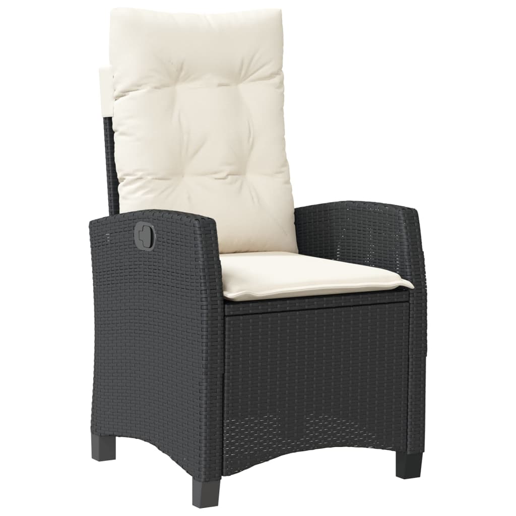 Set Mobilier De Grădină Cu Perne, 3 Piese, , Poliratan Negru