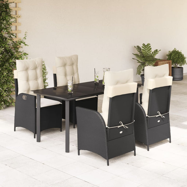 Set Mobilier De Grădină Cu Perne, 3 Piese, , Poliratan Negru