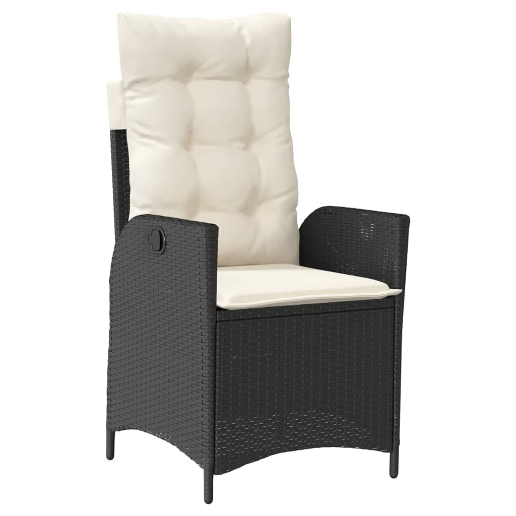 Set Mobilier De Grădină Cu Perne, 9 Piese, Negru, Poliratan Negru Și Crem
