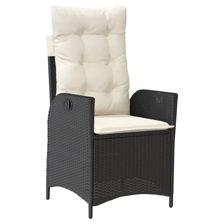 Set Mobilier De Grădină Cu Perne, 9 Piese, Negru, Poliratan Negru Și Crem