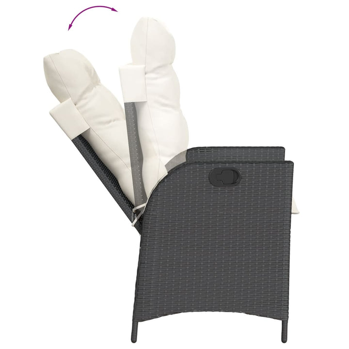 Set Mobilier De Grădină Cu Perne, 9 Piese, Negru, Poliratan Negru Și Crem