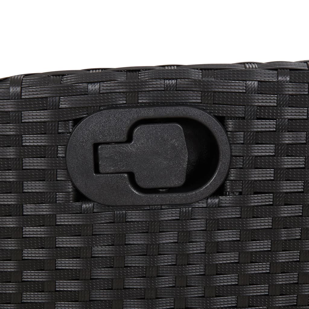 Set Mobilier De Grădină Cu Perne, 9 Piese, Negru, Poliratan Negru Și Crem